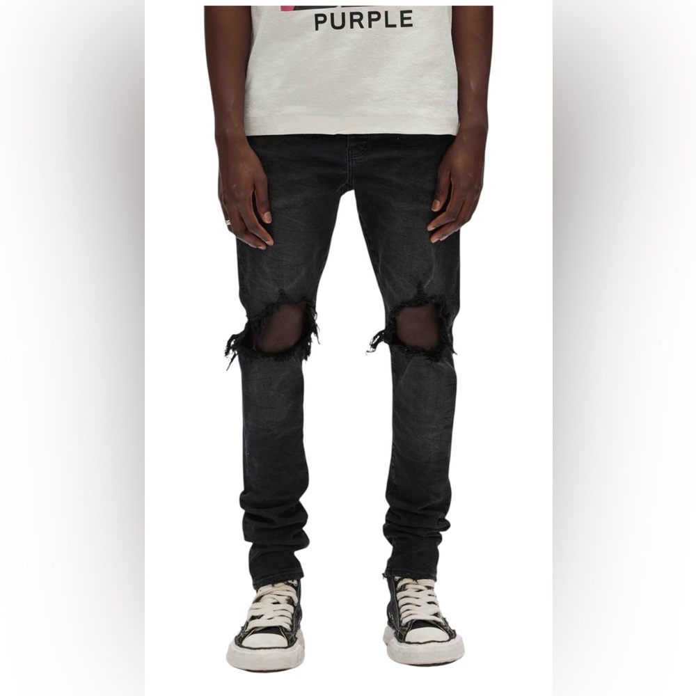 Purple Brand Style NO. P002 Black Distressed Men's Jeans